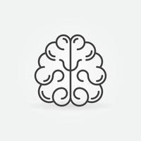 Human Brain outline icon - Vector symapses line symbol