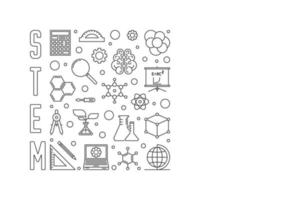 Science, Technology, Engineering and Mathematics STEM banner vector