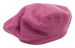 handmade felt beret isolated on white photo