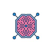 Artificial Intelligence Brain vector colorful icon. AI symbol