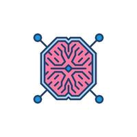 Artificial Intelligence Brain vector colorful icon. AI symbol