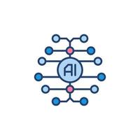 Digital Brain creative icon. Vector AI Artificial Intelligence concept sign