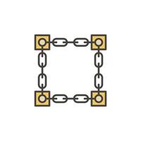 cadenas conectadas con bloques vector icono de color de blockchain