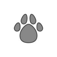 Pet Footprint vector concept creative gray icon or symbol