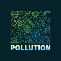 Pollution outline modern illustration. Vector concept colored line banner