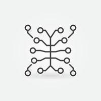 Neural Networks in Human Brain concept outline simple icon vector