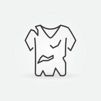 icono de contorno de camiseta antigua. símbolo de vector de reciclaje de ropa