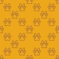 Puppy or Dog Foot Print vector Seamless Pattern in line style