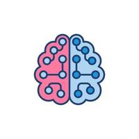 inteligencia artificial cerebro vector icono de color - ai signo moderno