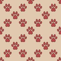 Cat or Dog Trace Paw Prints seamless repeating background vector