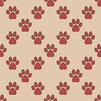 Cat or Dog Trace Paw Prints seamless repeating background vector