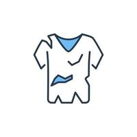 Icono moderno de camiseta antigua - signo de concepto de vector de reciclaje de ropa de camiseta