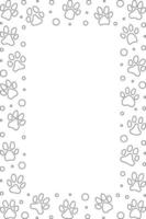 Pet Paw Prints Vertical Frame or Border - Vector illustration