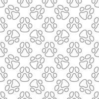 Pet Paw Print vector simple linear Seamless Pattern