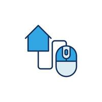 House with PC Mouse vector Real Estate colored icon