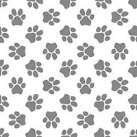 Vector Pet Paw Prints Seamless Pattern or Background