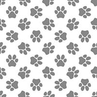 Vector Pet Paw Prints Seamless Pattern or Background