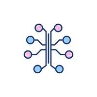 Brain Connections vector Neural Network colored icon