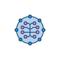 Machine Learning Digital Brain vector concept round colored icon