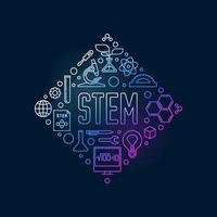 STEM concept Diamond-Shaped colored vector banner