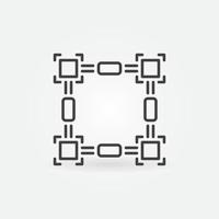 Vector Blockchain Technology concept thin line icon