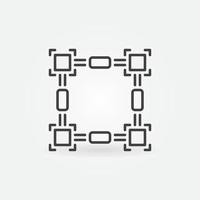 Vector Blockchain Technology concept thin line icon