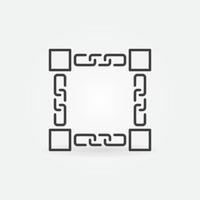 Chains with Blocks line icon. Blockchain Technology symbol vector