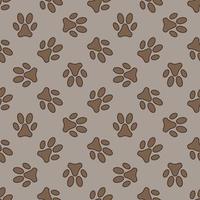 Animal Foot Paw Prints vector brown Seamless Pattern