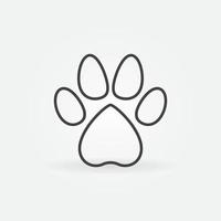 logotipo o icono de concepto de vector lineal de impresión de pata de cachorro o perro