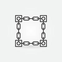 Blockchain - Connected Chains with Blocks line vector icon