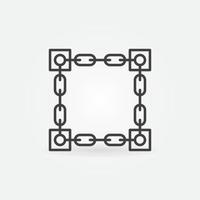 blockchain - cadenas conectadas con icono de vector de línea de bloques