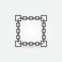 Blockchain concept outline icon. Vector Block Chain symbol