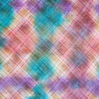 hand painted checkered pattern on linen fabric photo