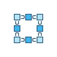 Block and Chain vector Block-chain concept colored icon