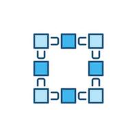 Block and Chain vector Block-chain concept colored icon
