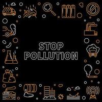 Stop Pollution vector Save Environment concept linear Frame