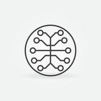 Brain Synapses vector Mind concept round outline icon