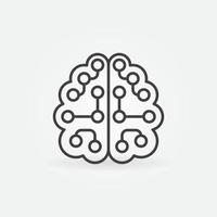 Artificial Intelligence Brain vector linear icon. AI concept sign