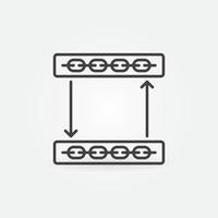 blockchain con flechas vector concepto icono lineal