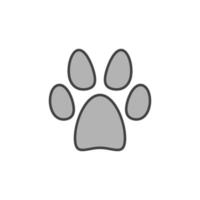 Puppy Foot Print gray icon - Animal Paw Mark vector sign