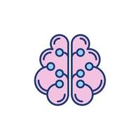 Neural Networks in Human Brain vector concept colored icon