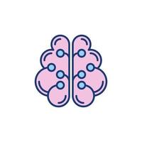 Neural Networks in Human Brain vector concept colored icon