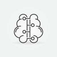 Vector Human Brain with Connections thin line minimal icon