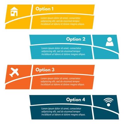 Four elements of infographic design with icons. Step by step infographic design template. Vector illustration