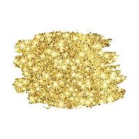 Golden Paint Glittering backdrop on a white background. Background with gold sparkles and glitter effect. Empty space for your text. Vector illustration