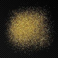 Golden glittering backdrop on a dark transparent background. Background with gold glitter effect and empty space for your text. Vector illustration