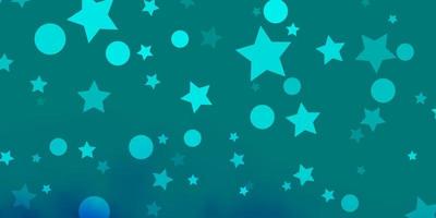 Light BLUE vector template with circles, stars.