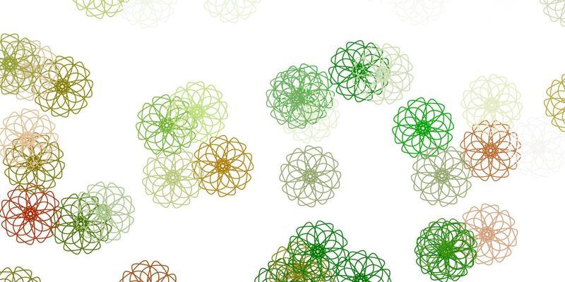 Light green, yellow vector natural layout with flowers.
