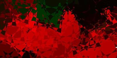 Dark Green, Red vector pattern with polygonal shapes.