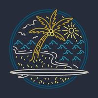 tiempo para surfear en verano ilustración gráfica arte vectorial diseño de camiseta vector